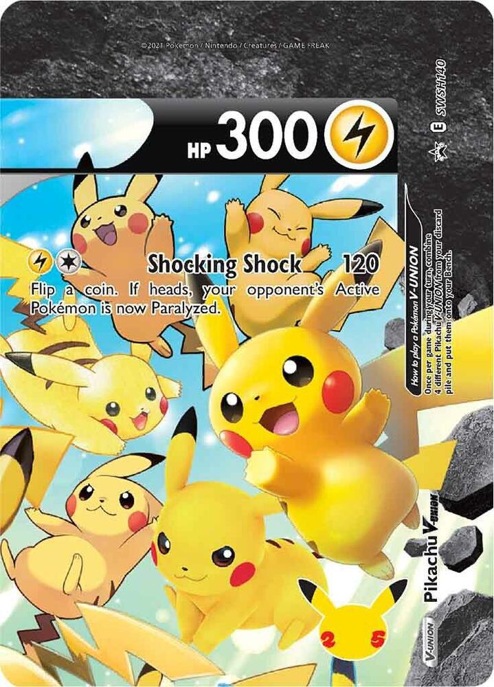 Pikachu V-UNION (SWSH140) (Celebrations) [Sword & Shield: Black Star Promos] (Online Only)