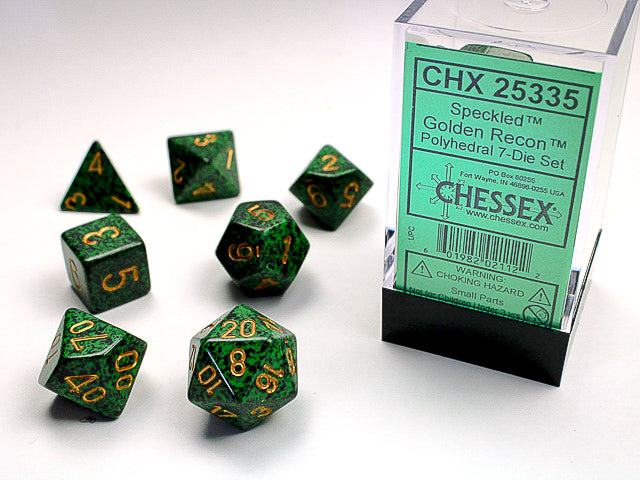 Speckled® Polyhedral Golden Recon™ 7-Die Set Dnd Dice Set CHX25335 Green/Black (Online Only)