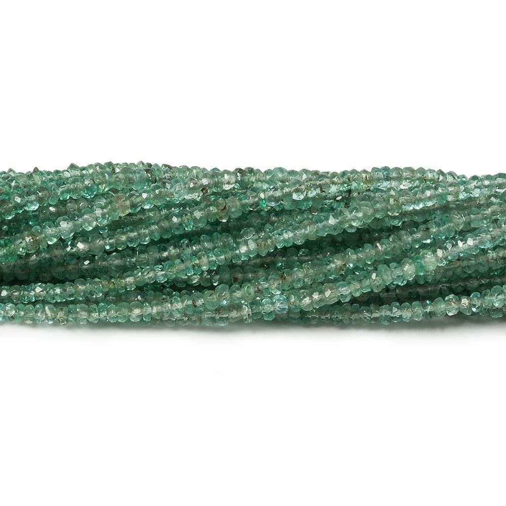 2.5mm Emerald Micro Faceted Rondelle Beads 13 inch 250 pieces (ONLINE ORDER ONLY)