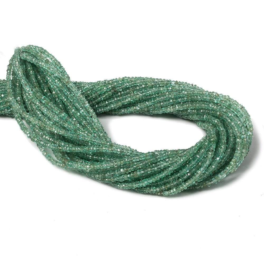 2.5mm Emerald Micro Faceted Rondelle Beads 13 inch 250 pieces (ONLINE ORDER ONLY)