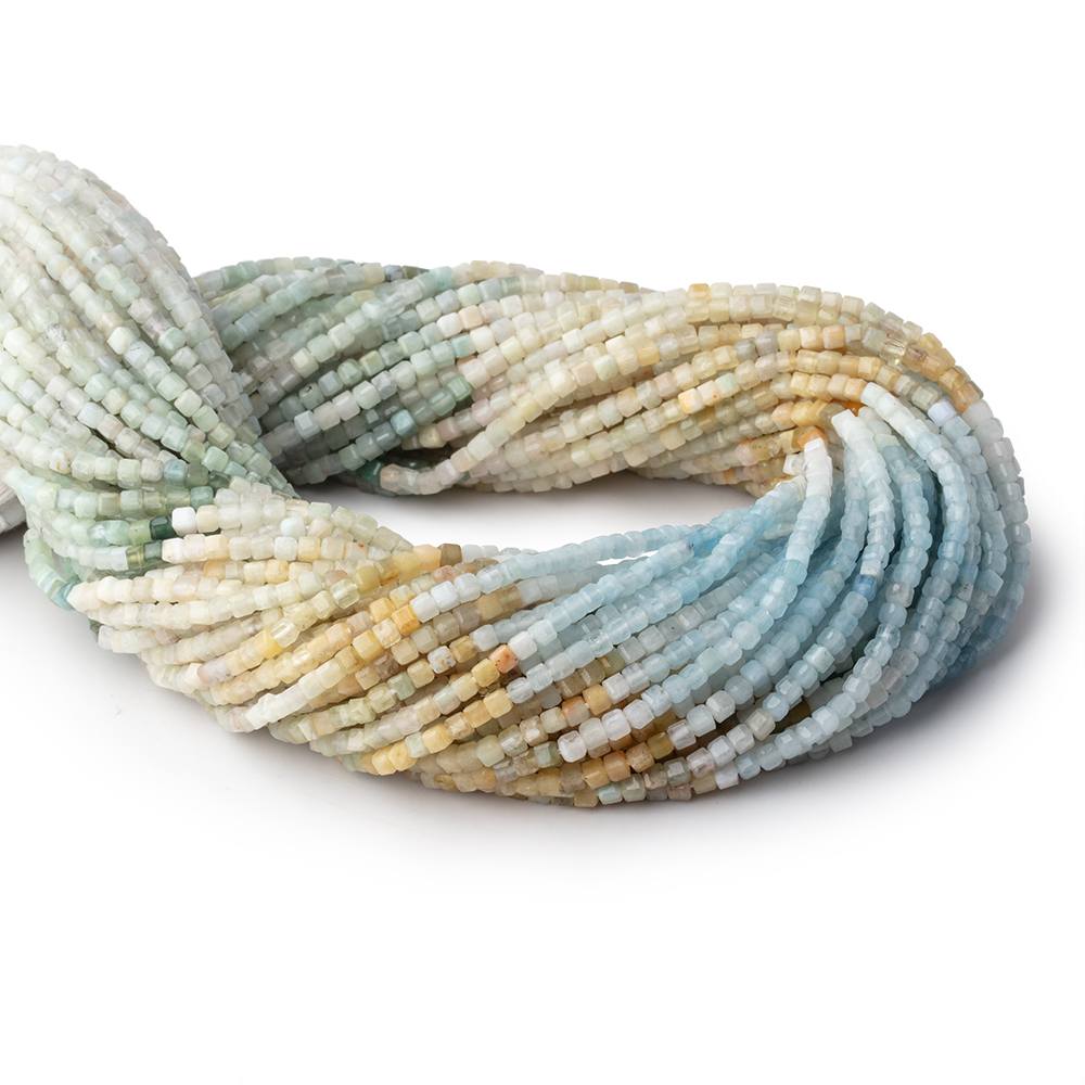 2.5mm Multi Color Beryl Micro Faceted Cube Beads 12.5 inch 128 pieces (ONLINE ORDER ONLY)