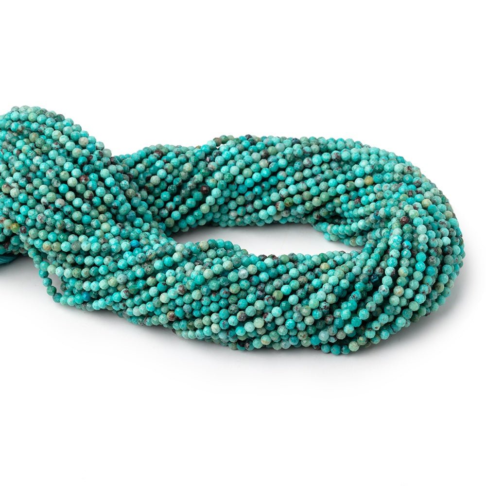 2.5mm Multi Color Turquoise micro faceted round beads 12.5 inch 132 pieces AA (ONLINE ORDER ONLY)