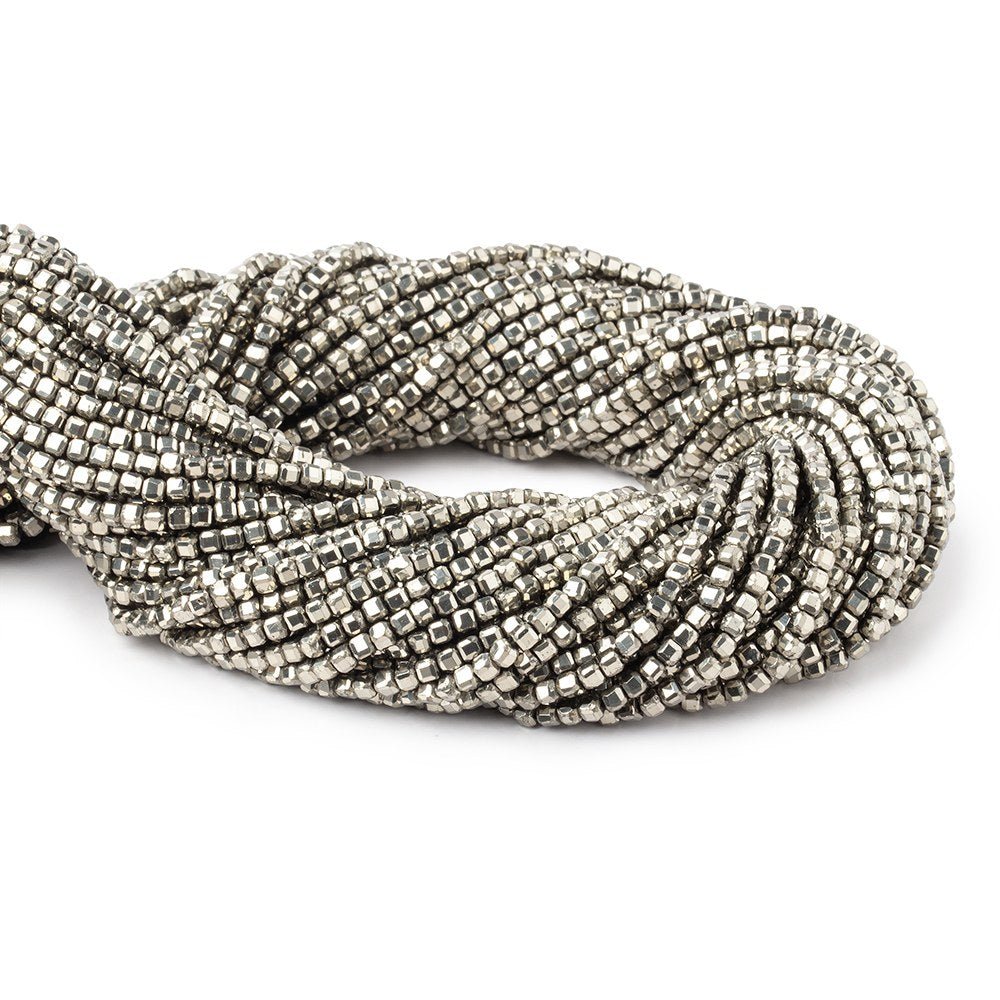 2.5mm Pyrite Micro Faceted Cube Beads 12.5 inch 120 pieces (ONLINE ORDER ONLY)