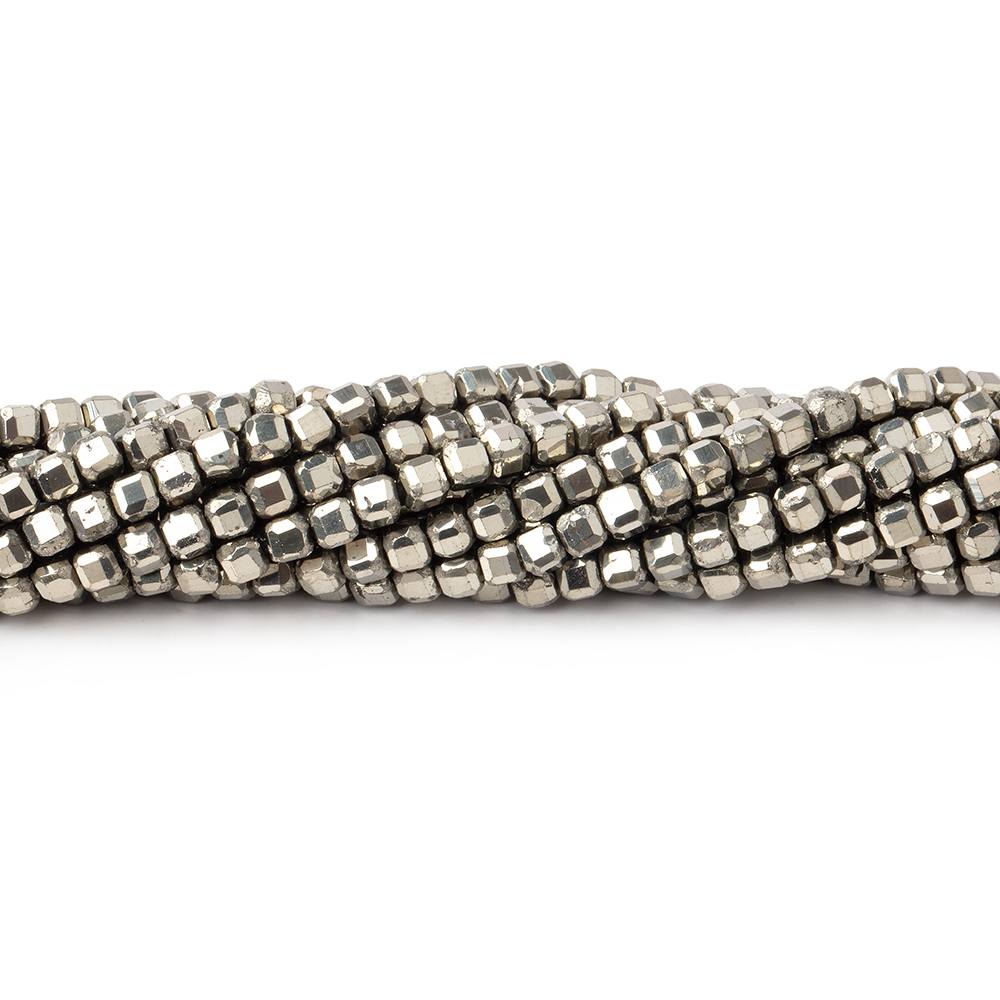 2.5mm Pyrite Micro Faceted Cube Beads 12.5 inch 120 pieces (ONLINE ORDER ONLY)