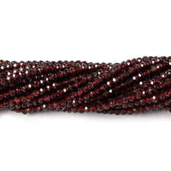2.5mm Pyrope Garnet micro faceted rondelles 13 inch 180 beads (ONLINE ORDER ONLY)
