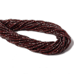 2.5mm Pyrope Garnet micro faceted rondelles 13 inch 180 beads (ONLINE ORDER ONLY)