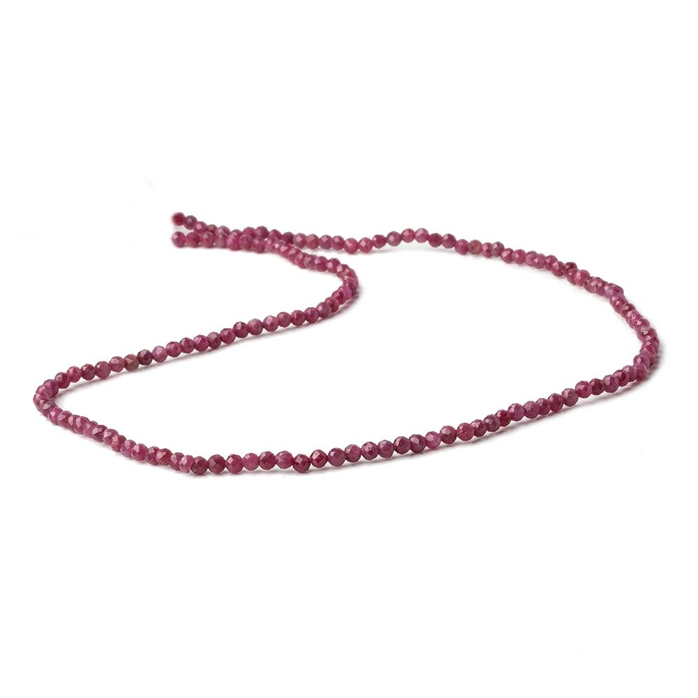 2.5mm Ruby micro faceted round beads 12.5 inch 145 pieces AA (ONLINE ORDER ONLY)