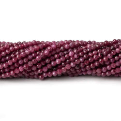 2.5mm Ruby micro faceted round beads 12.5 inch 145 pieces AA (ONLINE ORDER ONLY)
