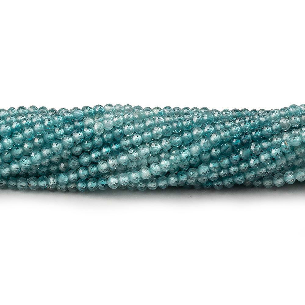 2.5mm Shaded Blue Zircon micro faceted round beads 12.5 inch 150 pieces AAA (ONLINE ORDER ONLY)