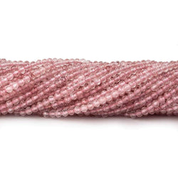 2.5mm Strawberry Quartz micro-faceted rounds 13 inch 175 beads (ONLINE ORDER ONLY)