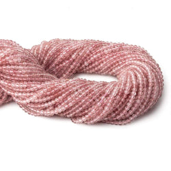 2.5mm Strawberry Quartz micro-faceted rounds 13 inch 175 beads (ONLINE ORDER ONLY)