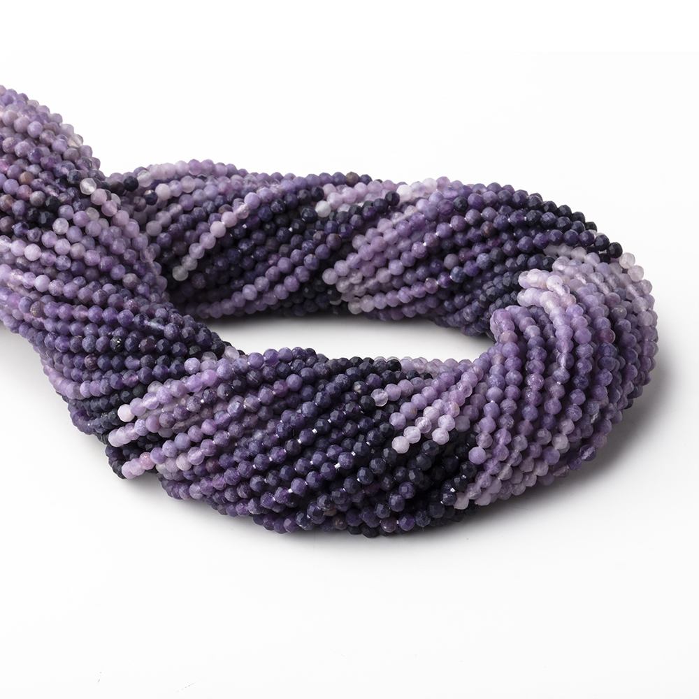 2.5mm Sugilite Micro Faceted Round Beads 12.5 inch 140 pieces (ONLINE ORDER ONLY)