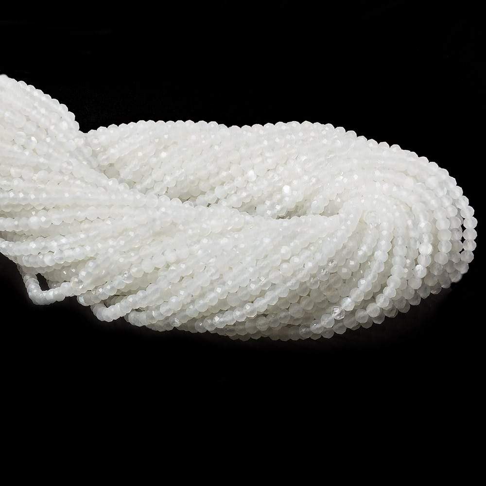 2.5mm White Moonstone Micro Faceted rondelles 13 inch 154 beads (ONLINE ORDER ONLY)