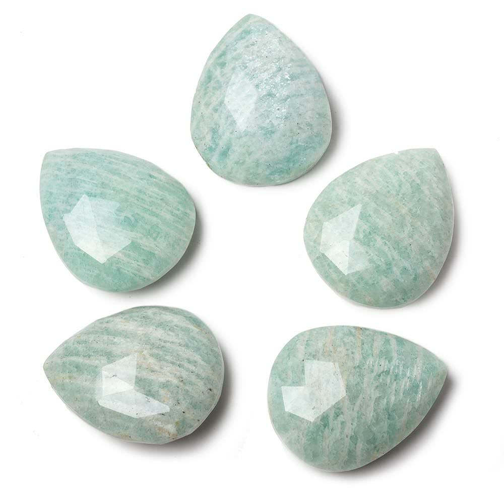 25x20mm Medium Amazonite Faceted Pear Focal Pendant Bead 1 piece (ONLINE ORDER ONLY)