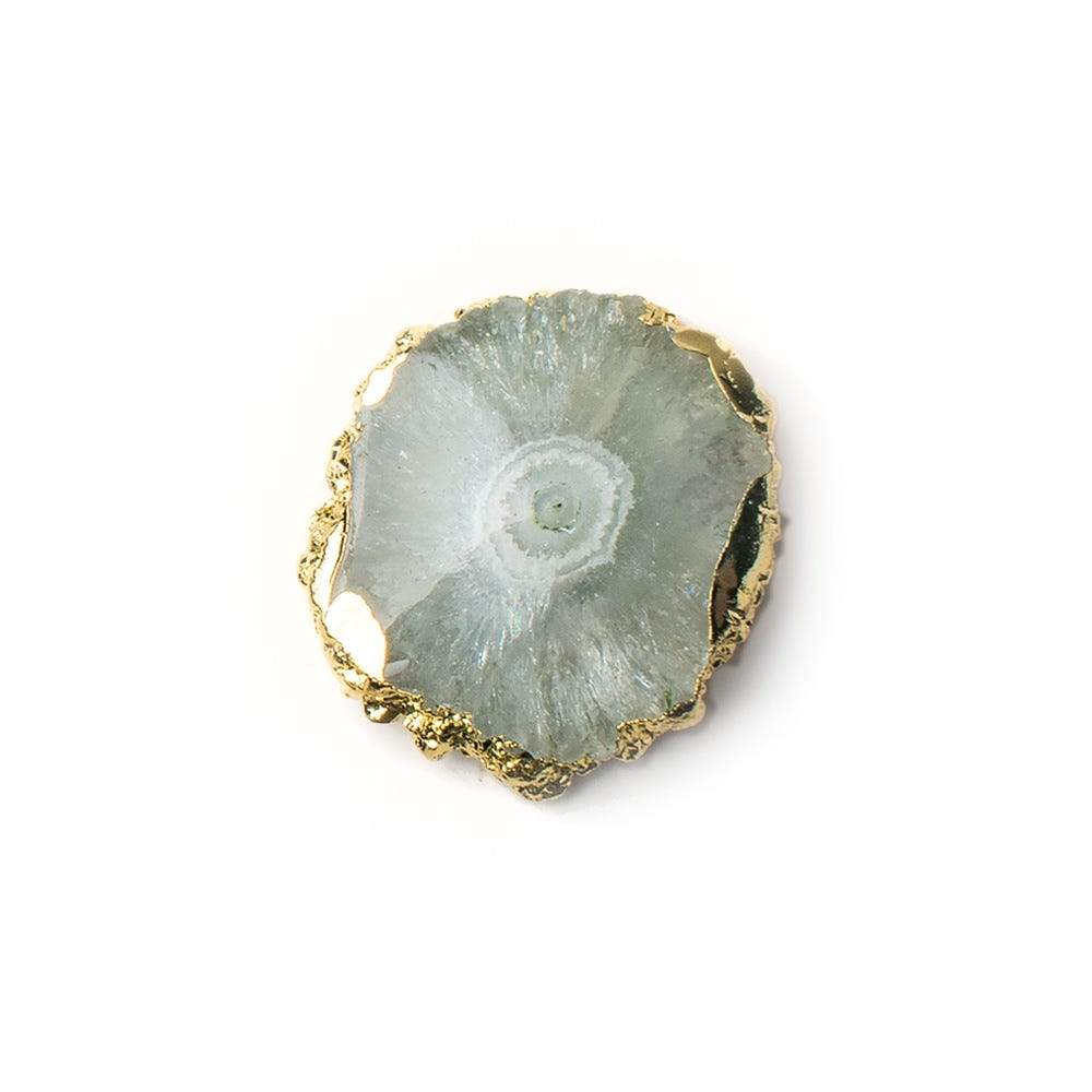 25x22mm 22kt Gold leafed Solar Quartz Slice Pendant 1 piece (ONLINE ORDER ONLY)