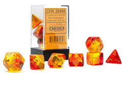 Gemini® Polyhedral Translucent Red-Yellow/gold 7-Die Set /16mm/12mm (Online Only)
