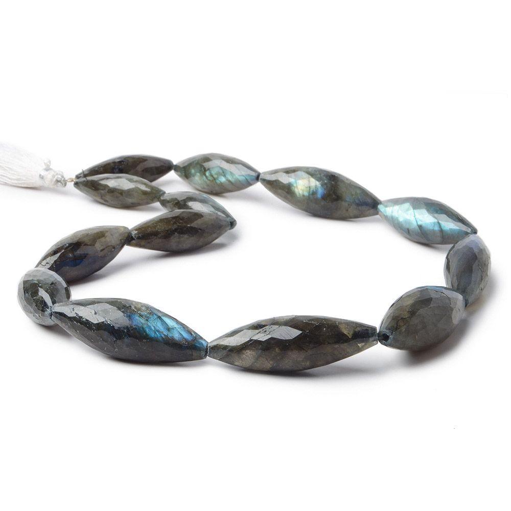 26.5x9.5-34x12mm Labradorite faceted marquise 15 inch 13 beads AA (ONLINE ORDER ONLY)
