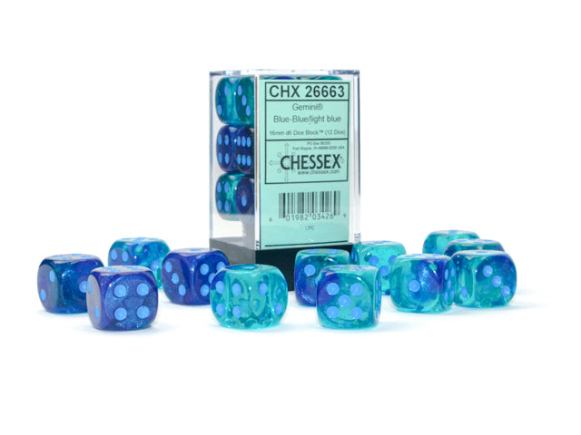 Gemini® Polyhedral Blue-Blue/light blue Luminary™ 7-Die Set  / 16mm / 12mm (Online Only)
