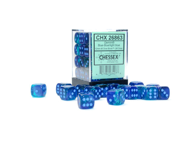 Gemini® Polyhedral Blue-Blue/light blue Luminary™ 7-Die Set  / 16mm / 12mm (Online Only)