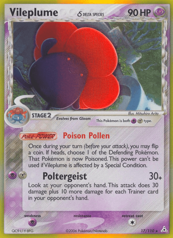 Vileplume (17/110) (Delta Species) [EX: Holon Phantoms] (Online Only)