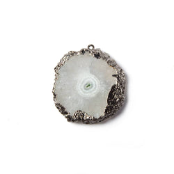 26x24mm Black Gold Leaf Edged Solar Quartz Stalactite Pendant 1 piece (ONLINE ORDER ONLY)