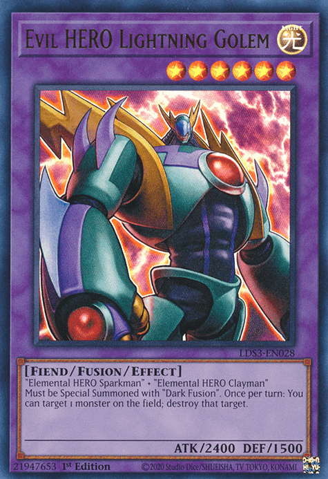Evil HERO Lightning Golem [LDS3-EN028] Ultra Rare (ONLINE ORDER ONLY)