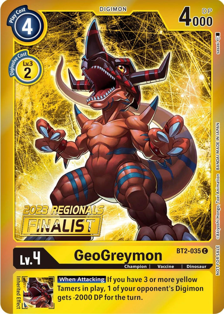 GeoGreymon [BT2-035] (2023 Regionals Finalist) [Release Special Booster Promos] (ONLINE ORDER ONLY)