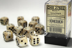 Chessex: D6 Marble Dice sets- 16mm (ONLINE ORDER ONLY)