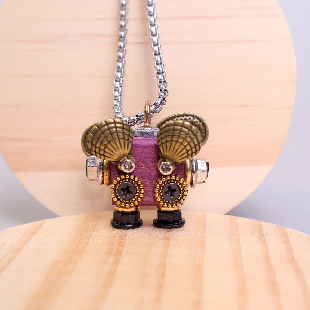 Handcrafted Wooden Bot Necklace, Keychain, or Mini Decor (ONLINE ORDER ONLY)
