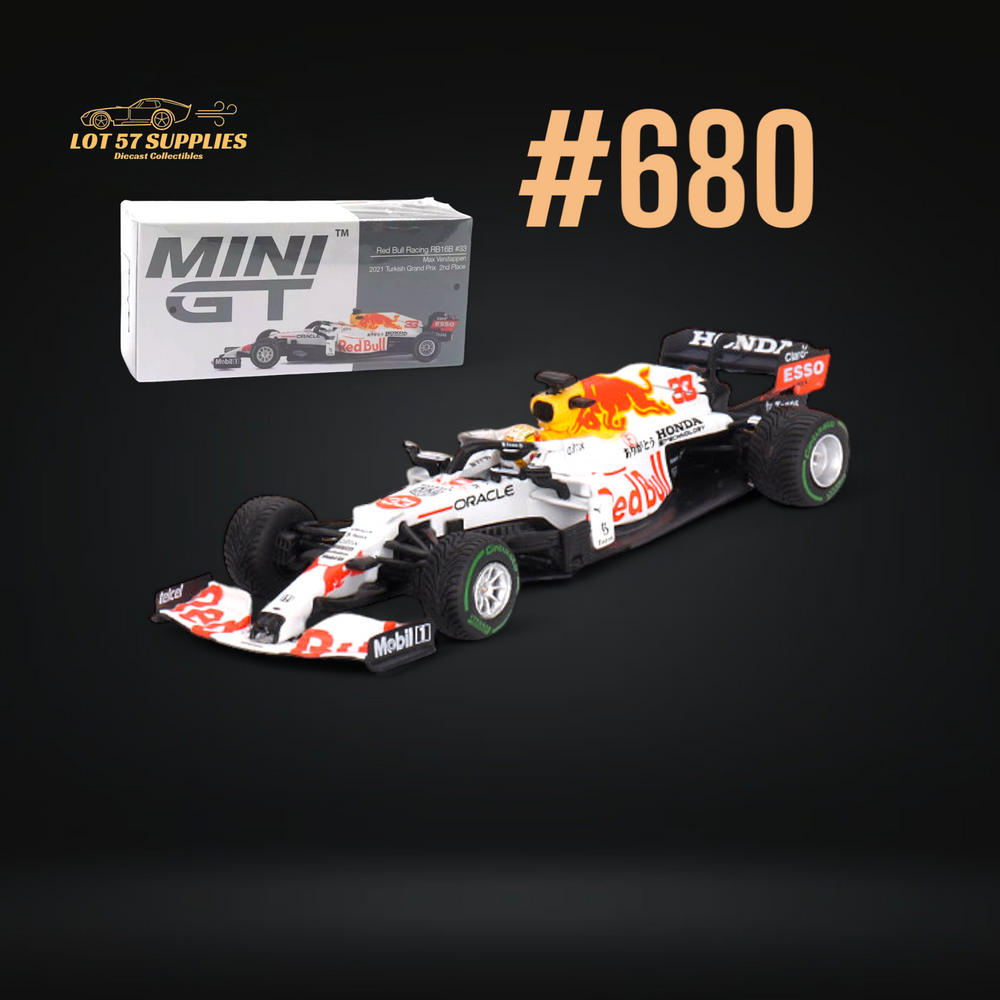 Mini-GT Red Bull RB16B #33 Max Verstappen 2021 Turkish Grand Prix 2nd Place #680 1:64 MGT00680 (ONLINE ORDER ONLY)