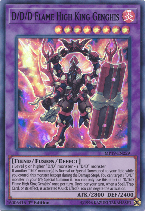 D/D/D Flame High King Genghis [MP19-EN229] Super Rare (ONLINE ORDER ONLY)