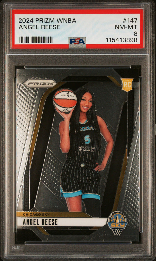 Graded 2024 Panini Prizm Angel Reese #147 Rookie RC Basketball Card PSA 8 Near Mint (ONLINE ORDER ONLY)
