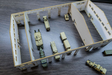 Motorpool Building (Matboard) - 285CSS025 (Online Order Only)