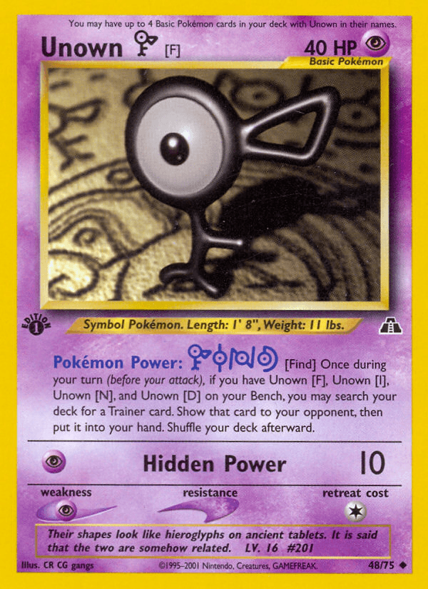 Unown [F] (48/75) [Neo Discovery 1st Edition] (Online Only)