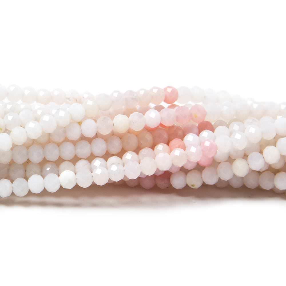 2.8mm Pink Peruvian Opal Micro Faceted Rondelle Beads 18 inch 185 pieces (ONLINE ORDER ONLY)