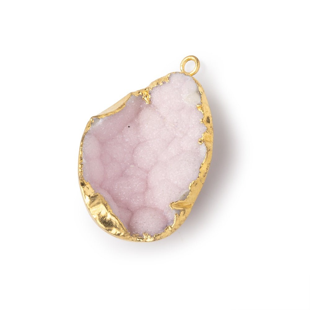 28x21mm Gold Leafed Pink Concave Drusy Pendant 1 focal piece (ONLINE ORDER ONLY)