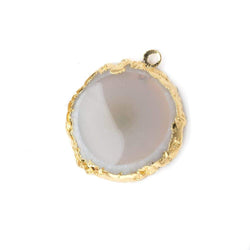 28x28mm Gold Leafed Natural Stalactite Solar Quartz Coin Pendant 1 piece (ONLINE ORDER ONLY)