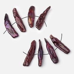 29-35mm Burgundy Side Drilled Biwa Focals Set of 4 pieces (ONLINE ORDER ONLY)