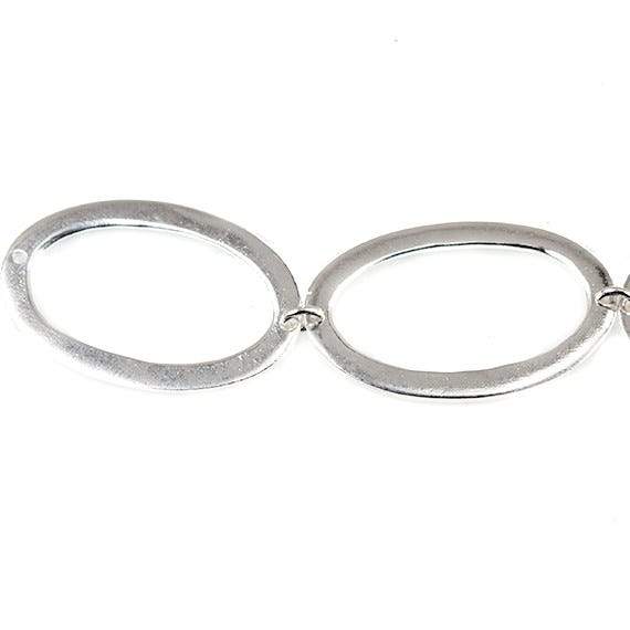 29x19mm Sterling Silver plated Copper Hammered Oval Beads 3 pieces*DISCONTINUED* (ONLINE ORDER ONLY)