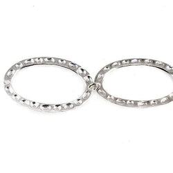 29x19mm Sterling Silver plated Copper Hammered Oval Beads 3 pieces*DISCONTINUED* (ONLINE ORDER ONLY)
