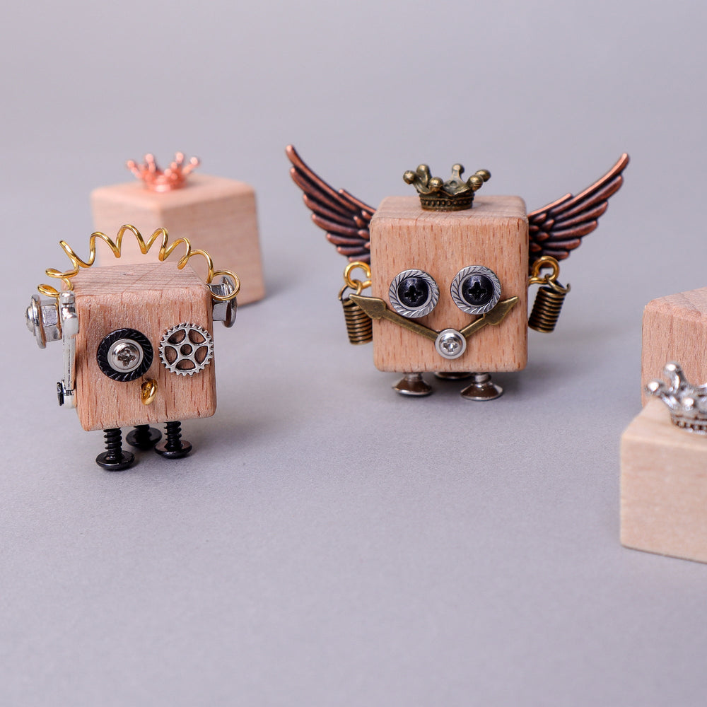 DIY Timberbot Kit – Build 2 Wooden Robots, Make Keychains & Necklaces (ONLINE ORDER ONLY)