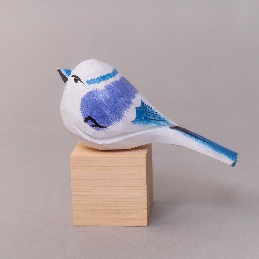 Hand-Carved Wooden Bird Figurine – White (ONLINE ORDER ONLY)