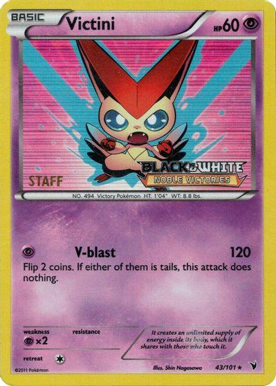 Victini (43/101) (Staff Prerelease Promo) [Black & White: Black Star Promos] (Online Only)