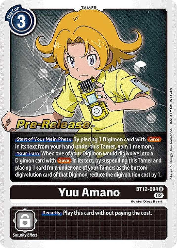 Yuu Amano [BT12-094] [Across Time Pre-Release Cards] (ONLINE ORDER ONLY)