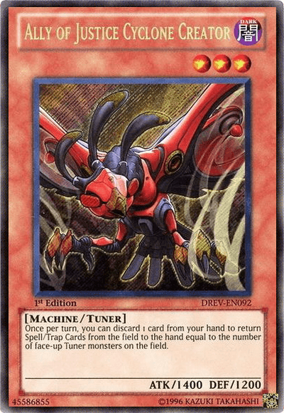 Ally of Justice Cyclone Creator [DREV-EN092] Secret Rare (ONLINE ORDER ONLY)