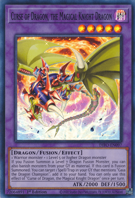 Curse of Dragon, the Magical Knight Dragon [DIFO-EN097] Super Rare (ONLINE ORDER ONLY)