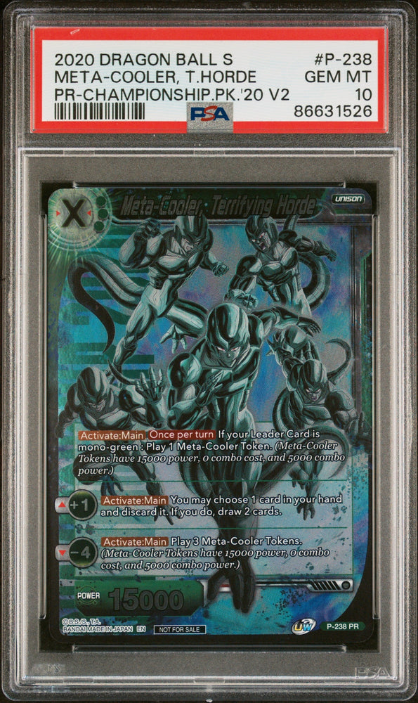 2020 DRAGON BALL SUPER CHAMPIONSHIP 2020 MT-COOLER, TRFY HORDE #P-238 - PSA 10 (Online Order Only)