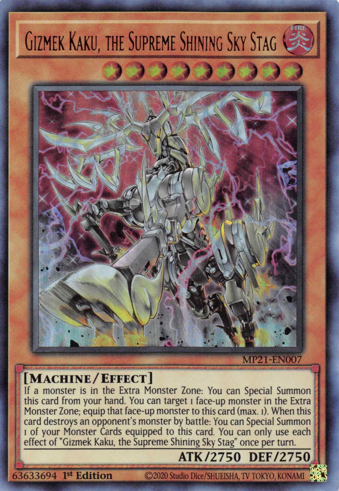 Gizmek Kaku, the Supreme Shining Sky Stag [MP21-EN007] Ultra Rare (ONLINE ORDER ONLY)