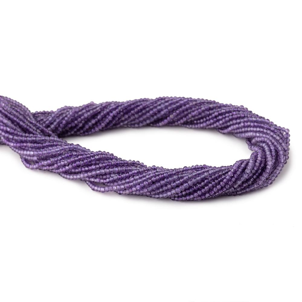 2mm Amethyst Micro Faceted Rondelle Beads 13 inch 230 pieces (ONLINE ORDER ONLY)