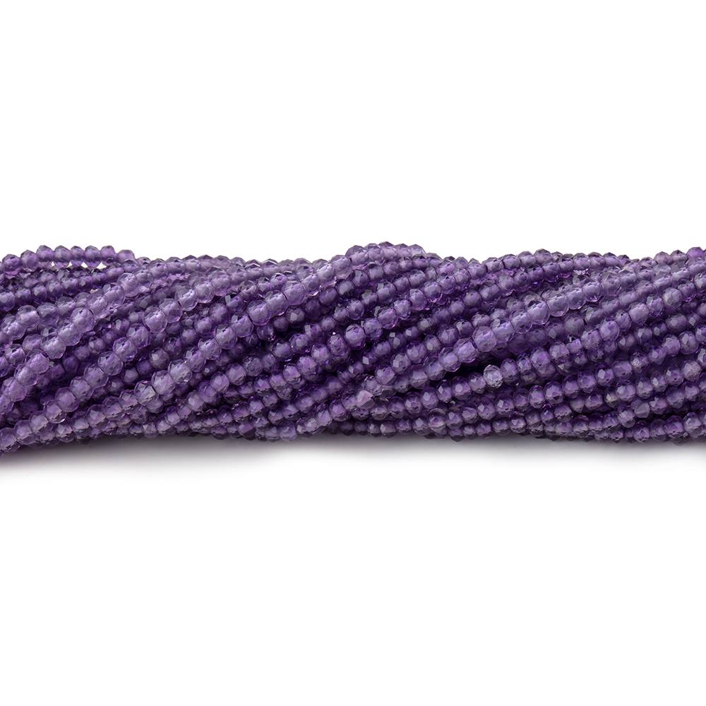 2mm Amethyst Micro Faceted Rondelle Beads 13 inch 230 pieces (ONLINE ORDER ONLY)